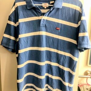 Levi's Navy Blue/White Striped Polo Shirt for Men